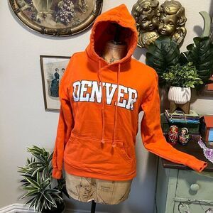 DMR Sport Orange Denver Colorado Vinyl Logo Pullover Hoodie Mens Sz S